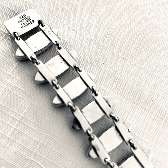 Bracelet~Sterling Silver~Stamped / Black Onyx - Picture 6 of 12